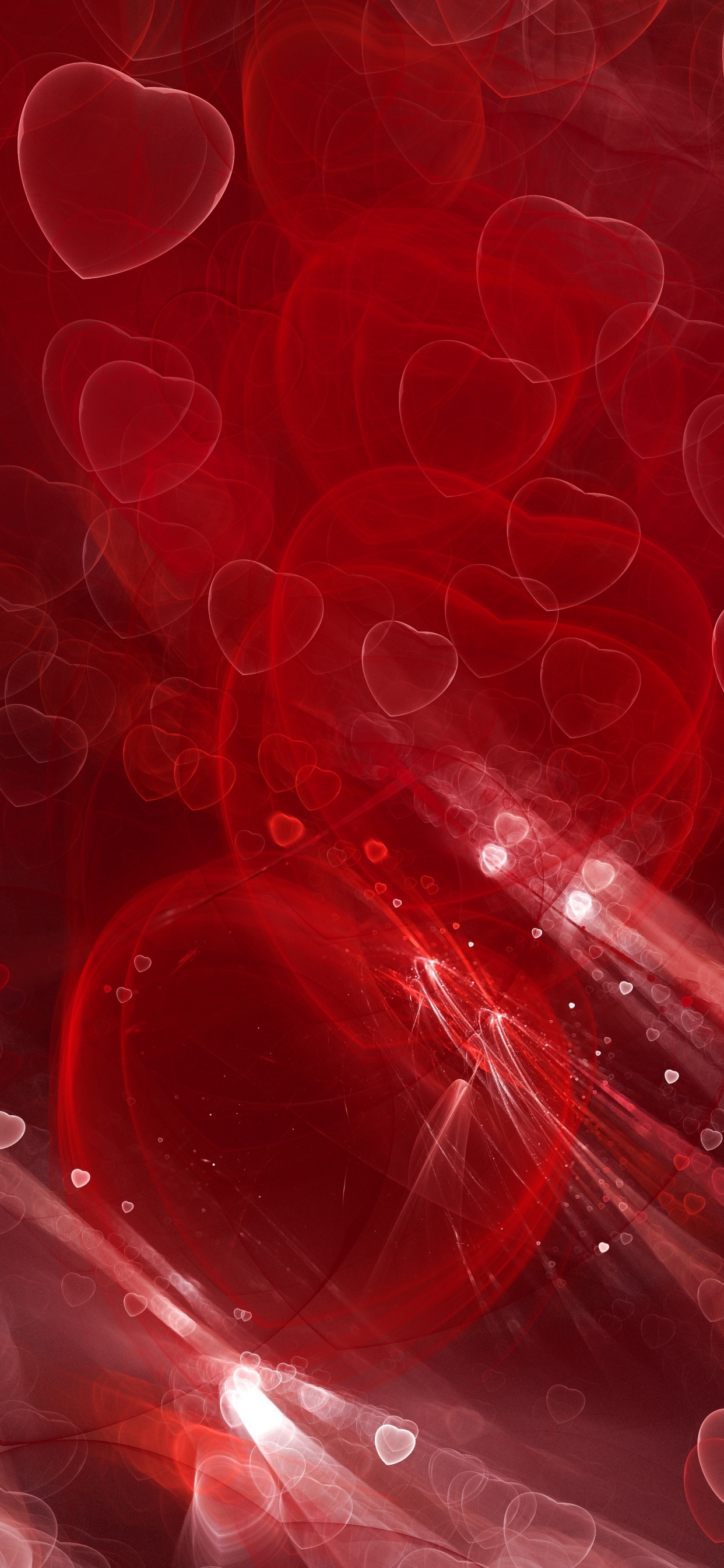 Fraktal, Pink, Herzen, Maroon, Kreis. Wallpaper in 1242x2688 Resolution