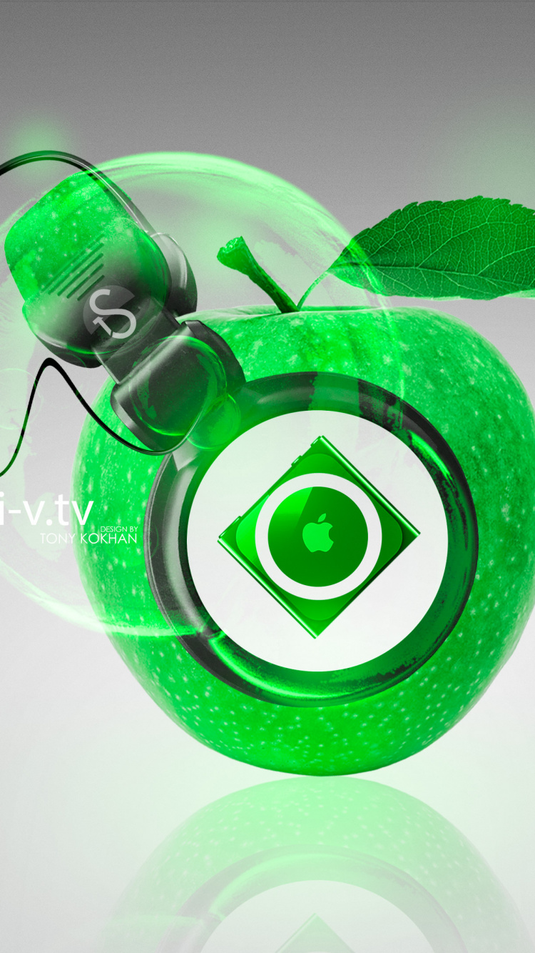 Green and White Eye Illustration. Wallpaper in 750x1334 Resolution