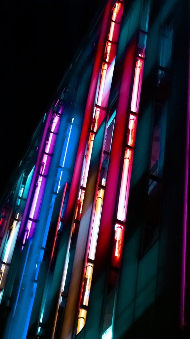 Blue Red and Yellow Lights. Wallpaper in 720x1280 Resolution