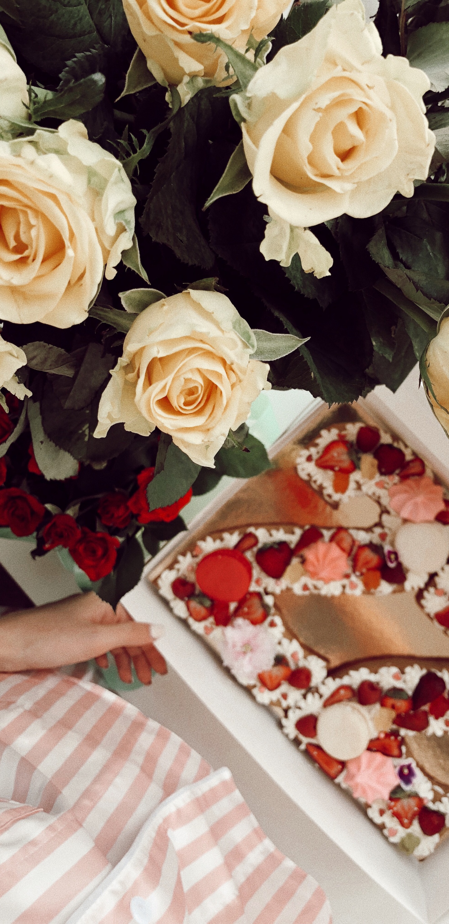 Blumenmuster, Künstliche Blume, Rose, Schnittblumen, Blütenblatt. Wallpaper in 1440x2960 Resolution