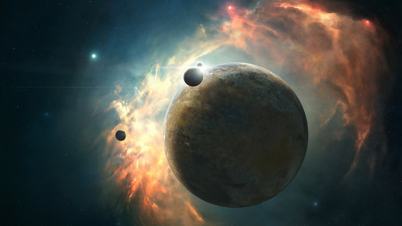 Pleine Lune Dans le Ciel. Wallpaper in 1280x720 Resolution