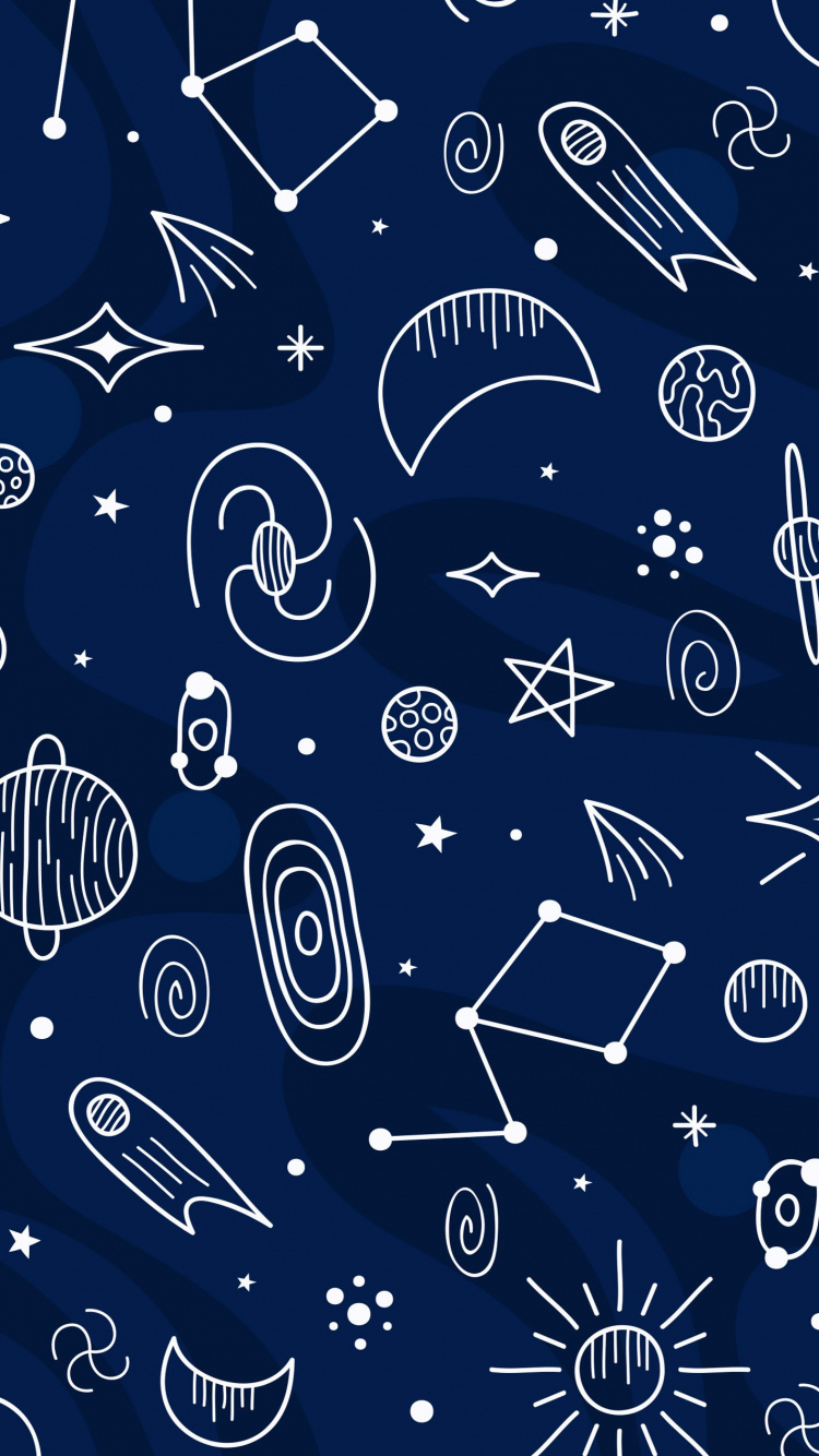 Pattern, Graphic Design, Azure, Circle, Electric Blue. Wallpaper in 750x1334 Resolution