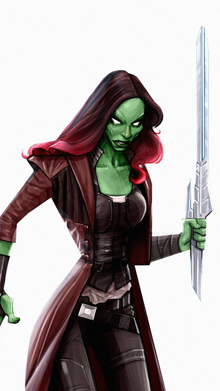 Mujer de Pelo Rojo Con Espada Personaje de Anime. Wallpaper in 750x1334 Resolution