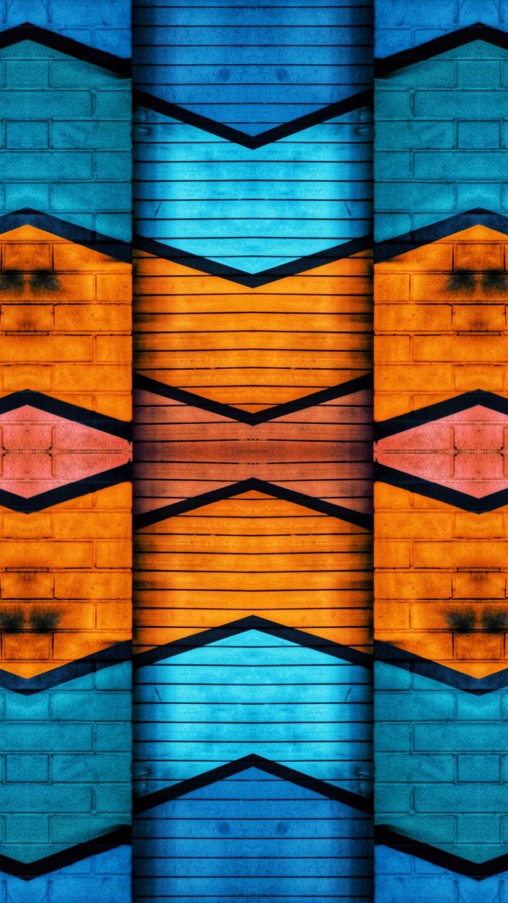 Pintura Abstracta Azul y Amarilla. Wallpaper in 720x1280 Resolution