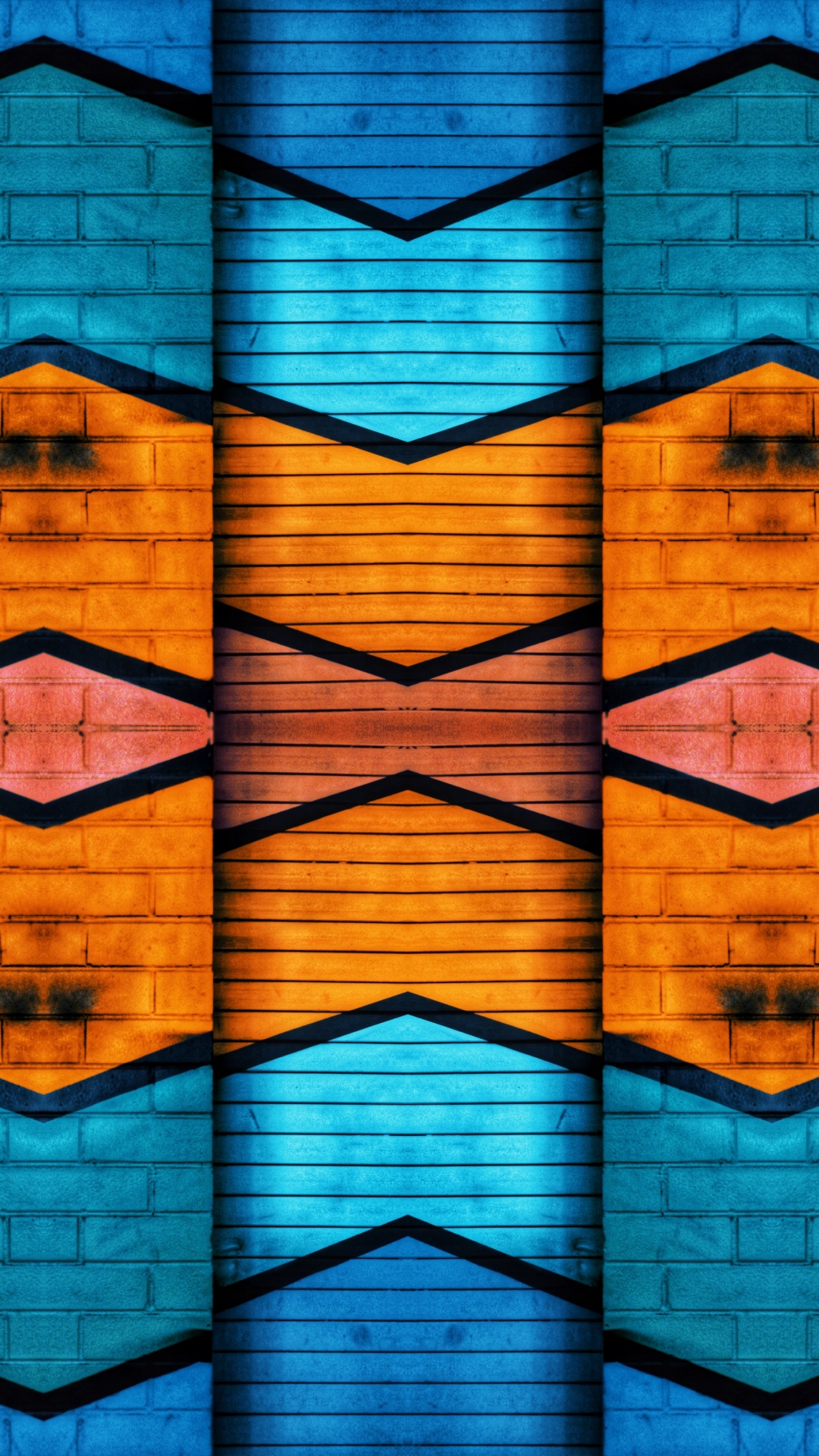 Blaue Und Gelbe Abstrakte Malerei. Wallpaper in 1080x1920 Resolution