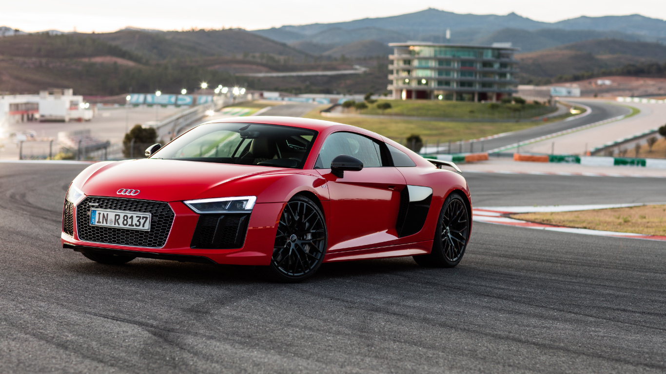 Audi r 8 Rojo en la Carretera Durante el Día. Wallpaper in 1366x768 Resolution