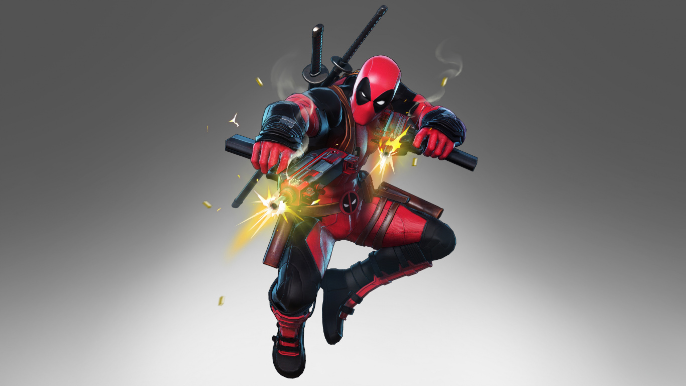 Deadpool, Marvel Ultimate Alliance, Superhero, Mecha, Carmine. Wallpaper in 1366x768 Resolution