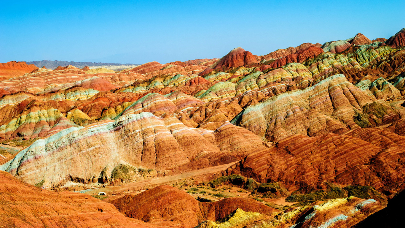 张掖国家地质公园, Danxia Avenue, 荒地, 形成, 峡谷 壁纸 1366x768 允许