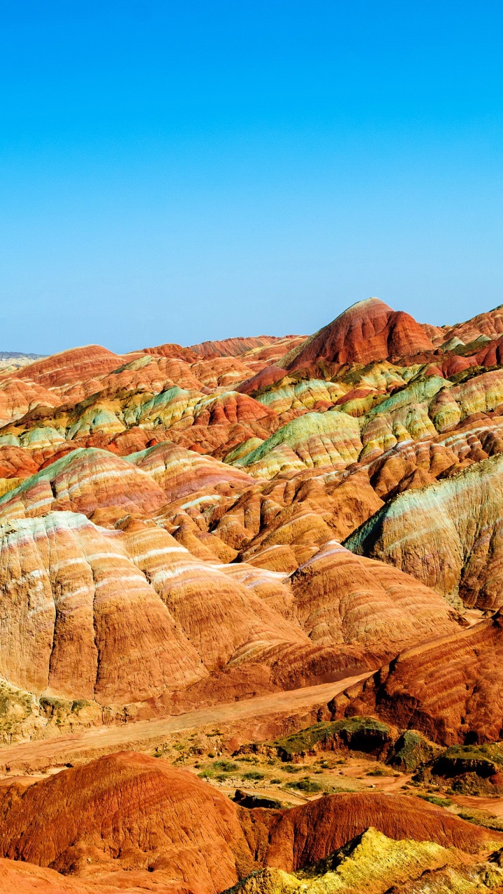 张掖国家地质公园, Danxia Avenue, 荒地, 形成, 峡谷 壁纸 720x1280 允许