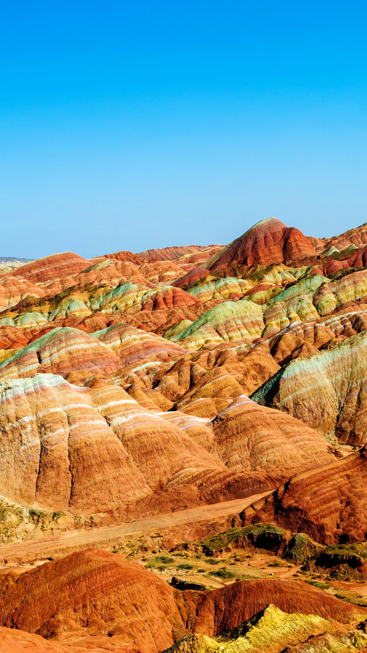 张掖国家地质公园, Danxia Avenue, 荒地, 形成, 峡谷 壁纸 750x1334 允许