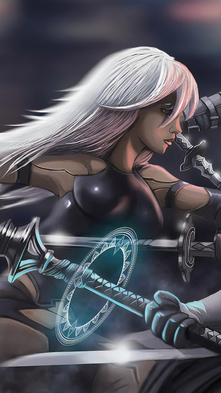 Nier Automates, Illustration, Art, Fiction, Les Jeux Vidéo. Wallpaper in 750x1334 Resolution