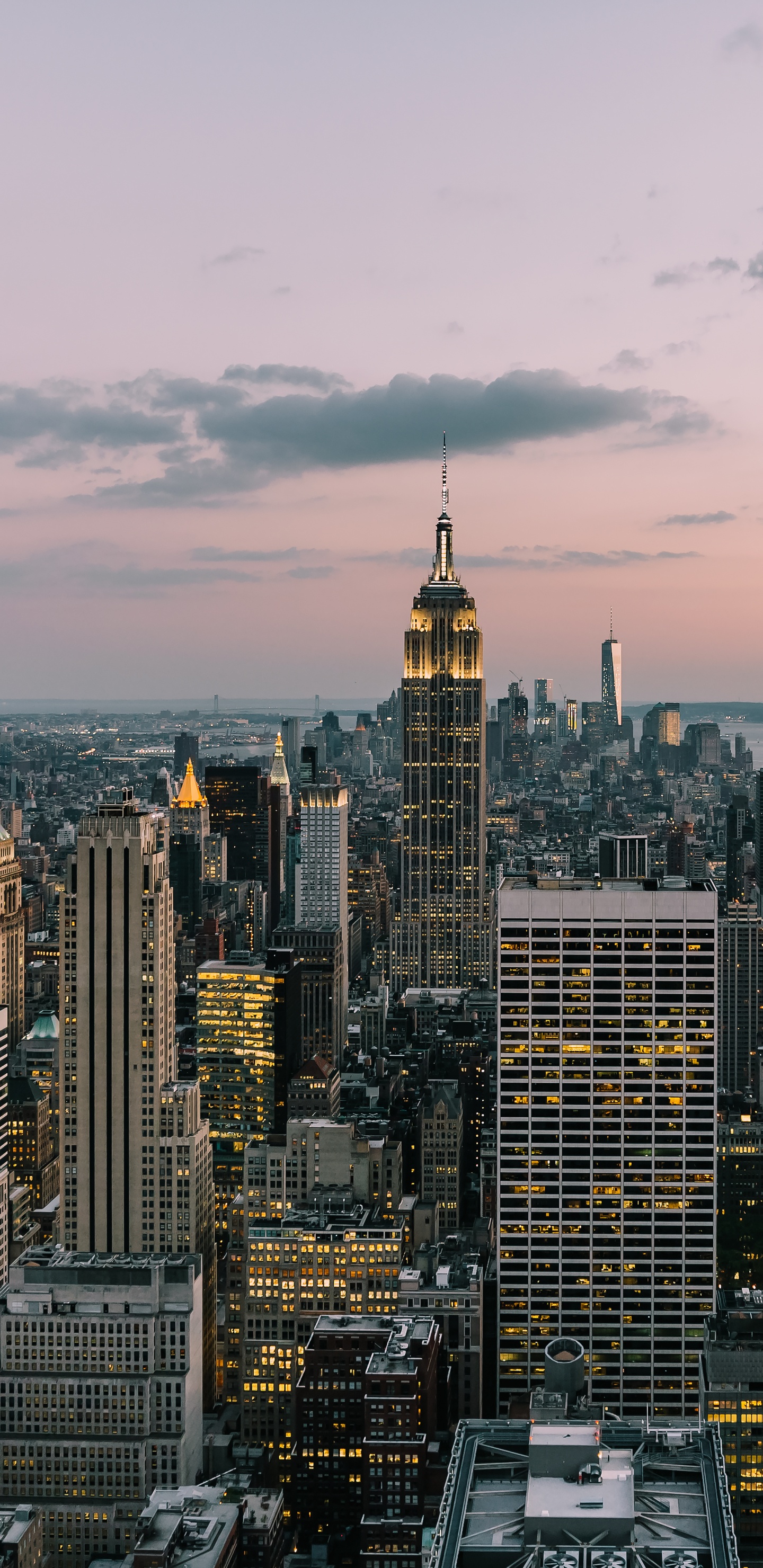 la Ville de New York, Top of The Rock, Bâtiment, Gratte-ciel, la Journée. Wallpaper in 1440x2960 Resolution