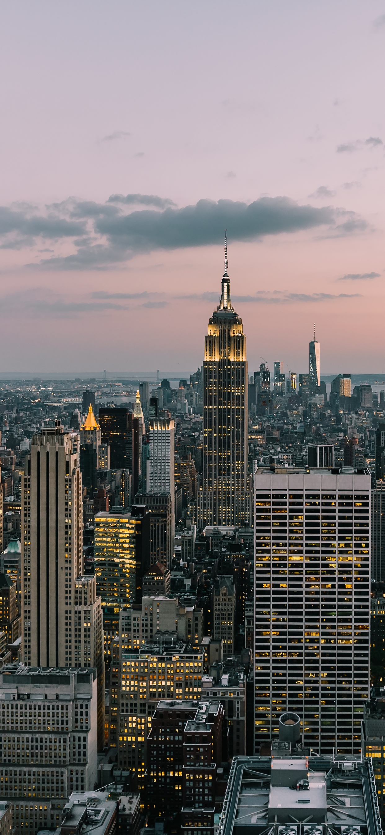 New York City, City, Top of The Rock, Cloud, Building. Wallpaper in 1242x2688 Resolution