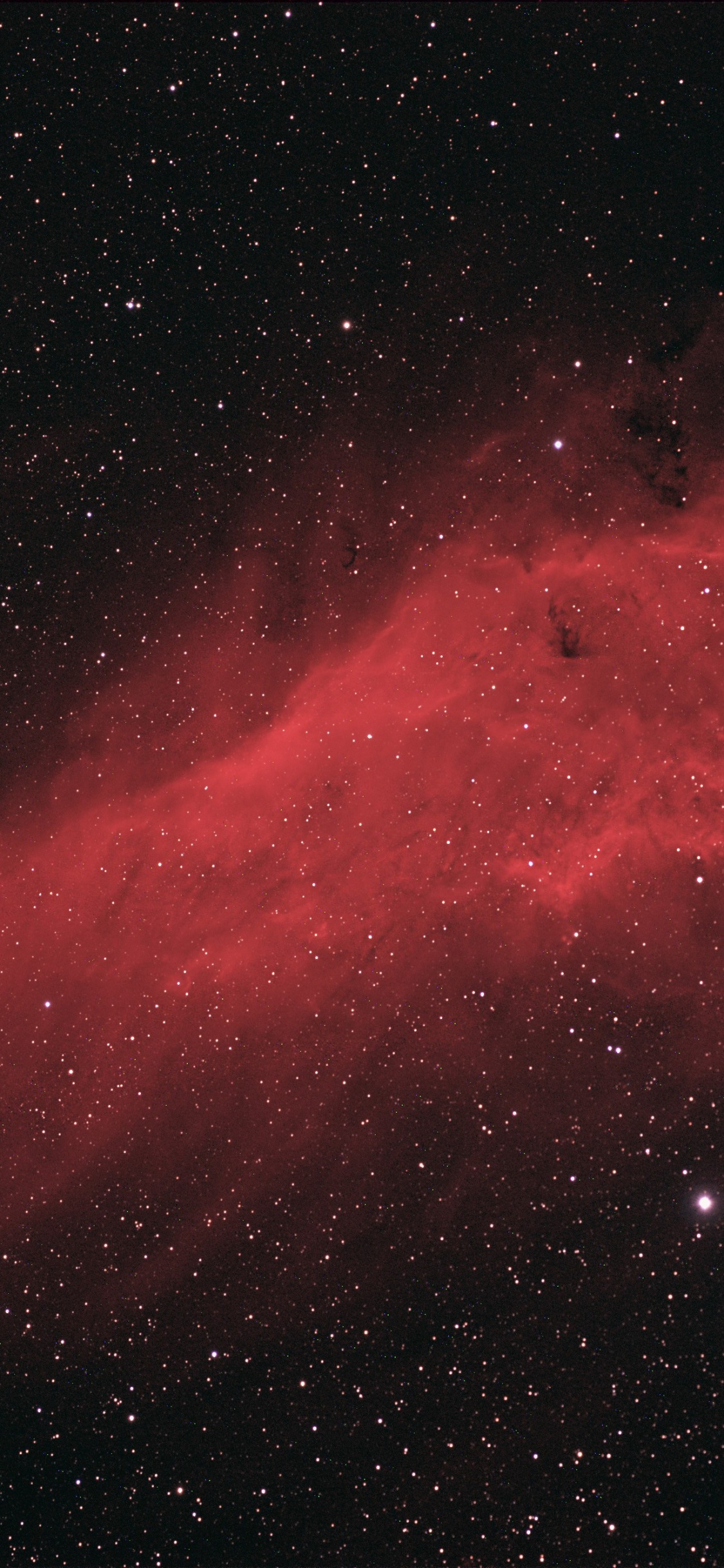 Rote Und Schwarze Sternennacht. Wallpaper in 1125x2436 Resolution