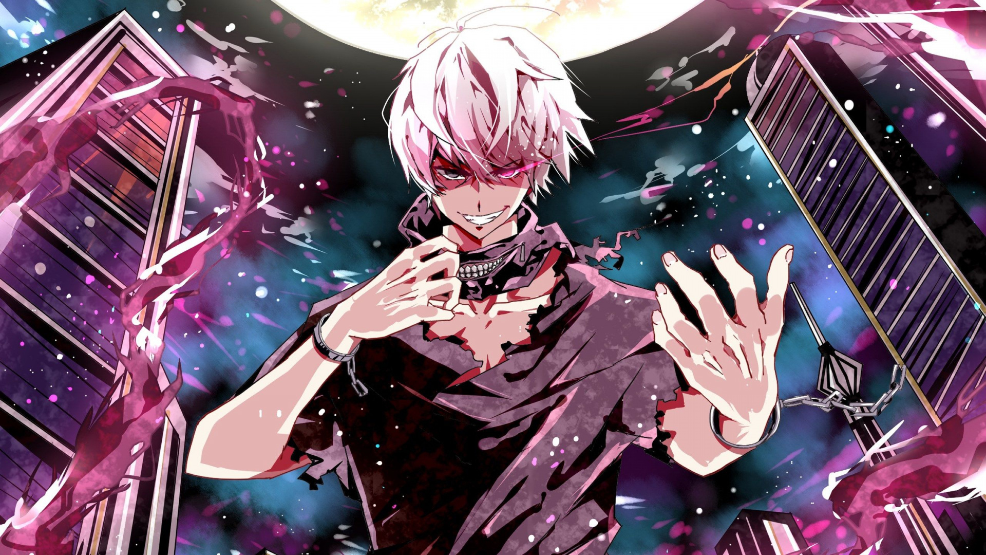 White Haired Male Anime Character. Wallpaper in 1920x1080 Resolution