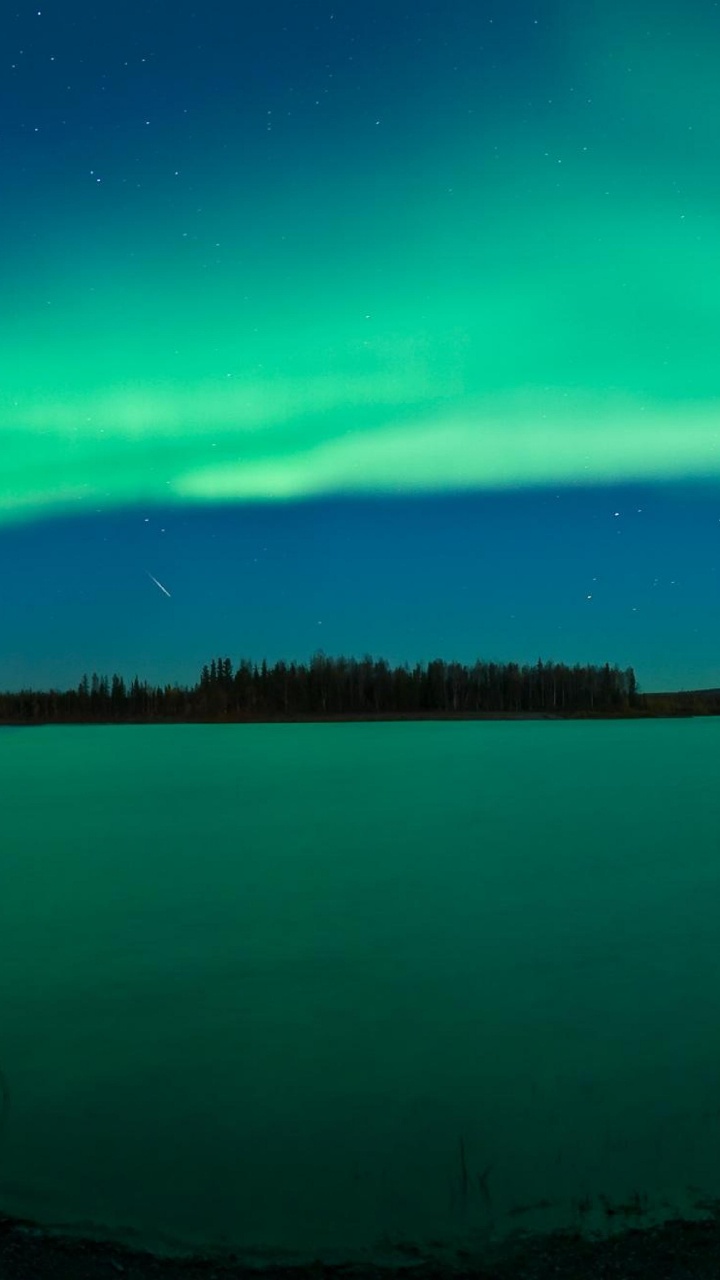 Aurora, Naturaleza, Verde, Azul, Reflexión. Wallpaper in 720x1280 Resolution