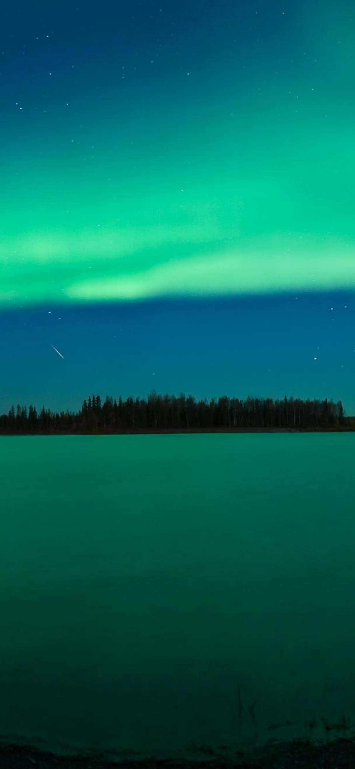 Aurora, Natur, Gr, Blau, Horizont. Wallpaper in 1242x2688 Resolution