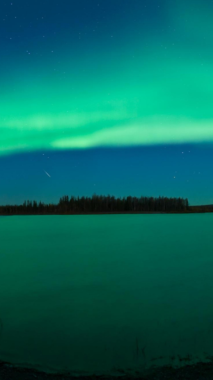 Aurora, Natur, Gr, Blau, Horizont. Wallpaper in 750x1334 Resolution