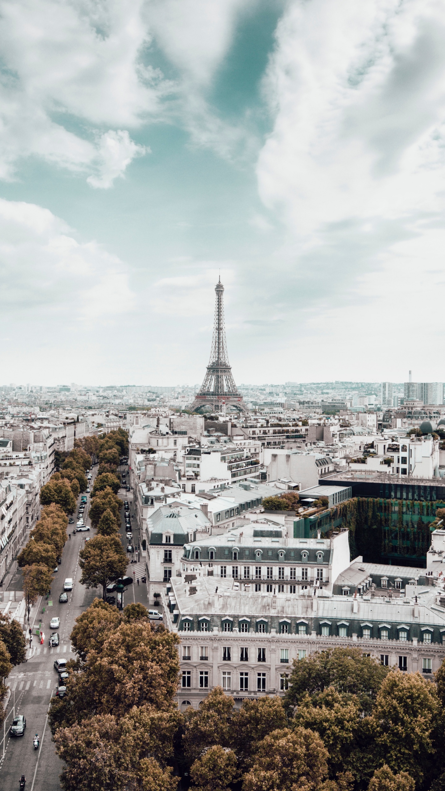 Eiffelturm, Saint James Paris, Litauen, Cloud, Gebäude. Wallpaper in 1440x2560 Resolution