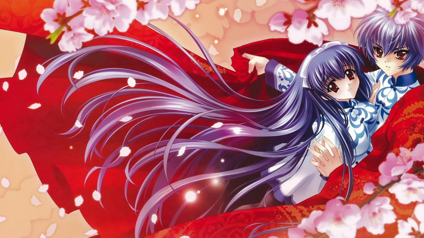 Red Haired Female Anime Character. Wallpaper in 1366x768 Resolution
