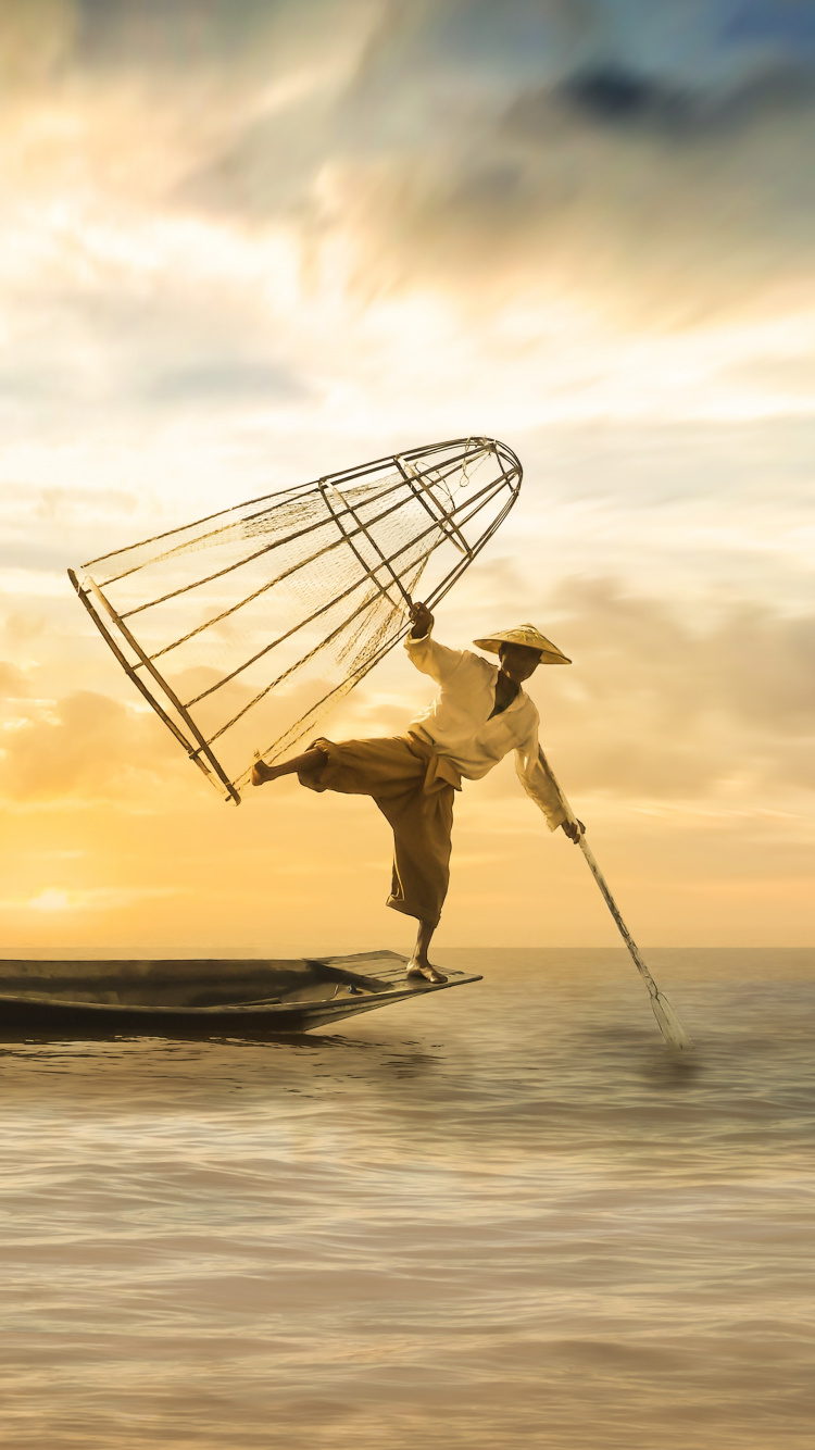 Fishing, Fisherman, Boat, Recreational Boat Fishing, Water Transportation. Wallpaper in 750x1334 Resolution