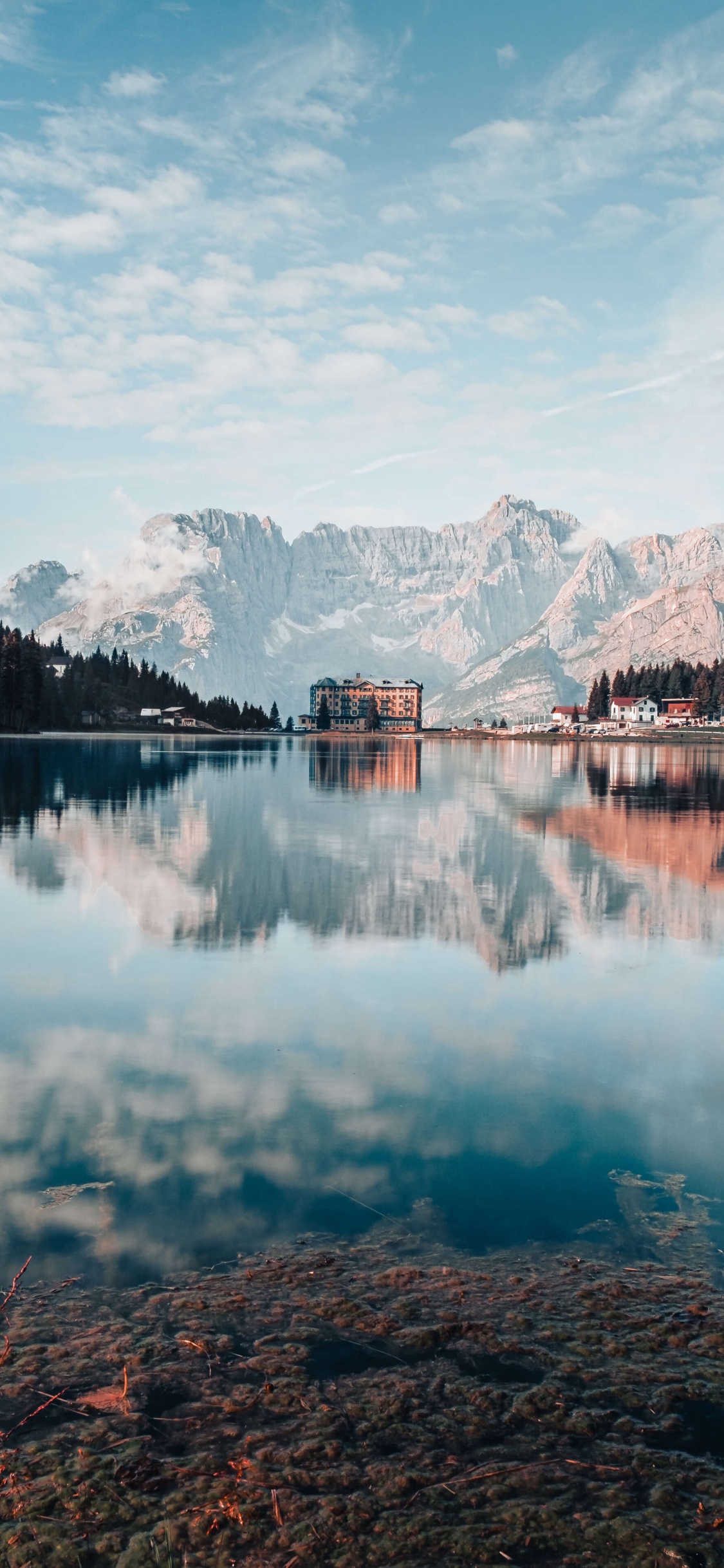 Reflection, Landscape, Art, Cloud, Water. Wallpaper in 1125x2436 Resolution