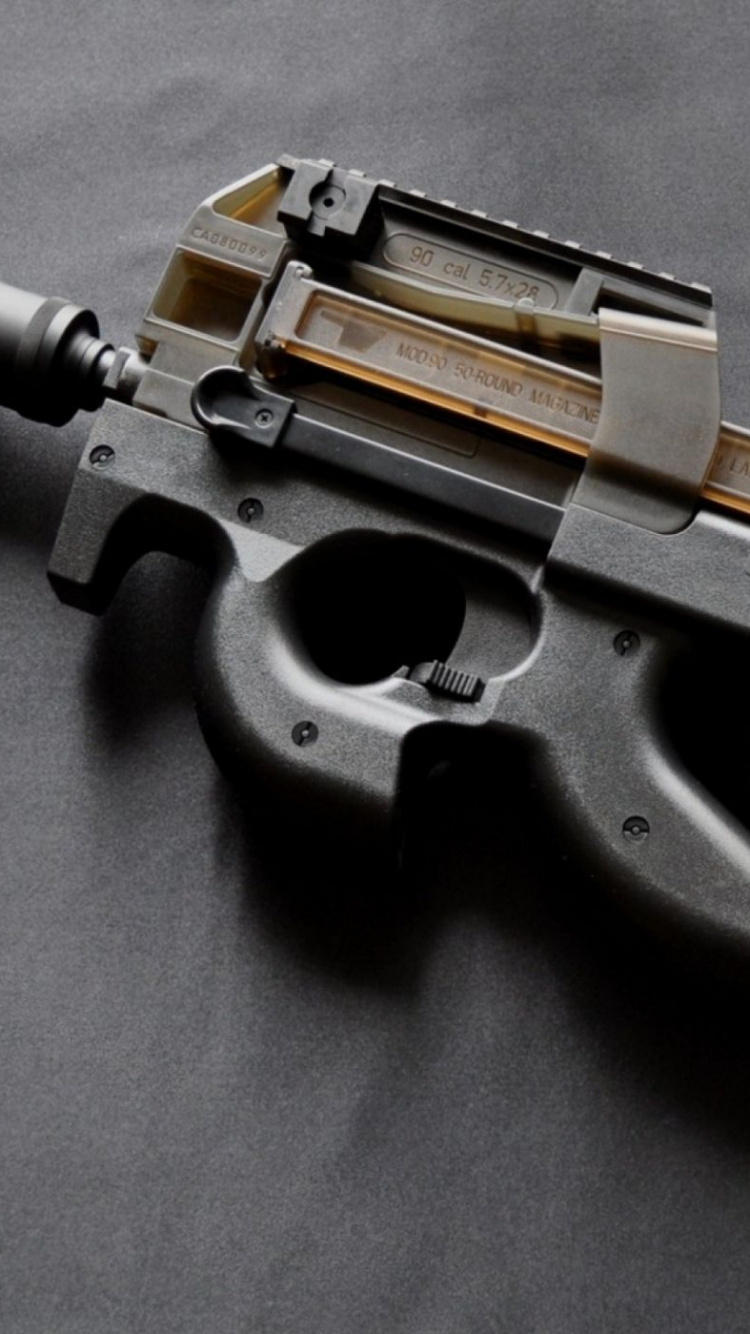 FN P90, Submachine Gun, fn Herstal, Gun, Firearm. Wallpaper in 750x1334 Resolution