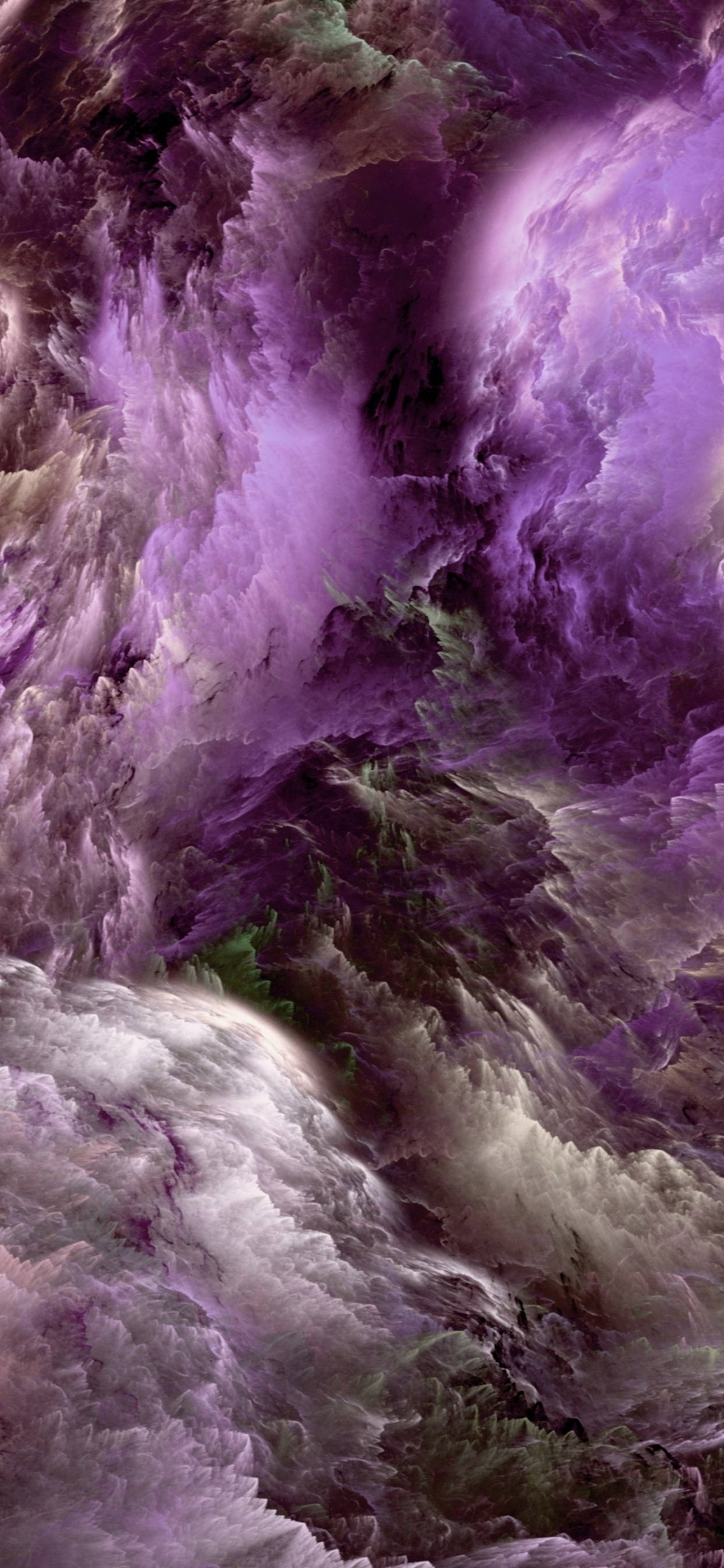 Pintura Abstracta Morada y Blanca. Wallpaper in 1242x2688 Resolution