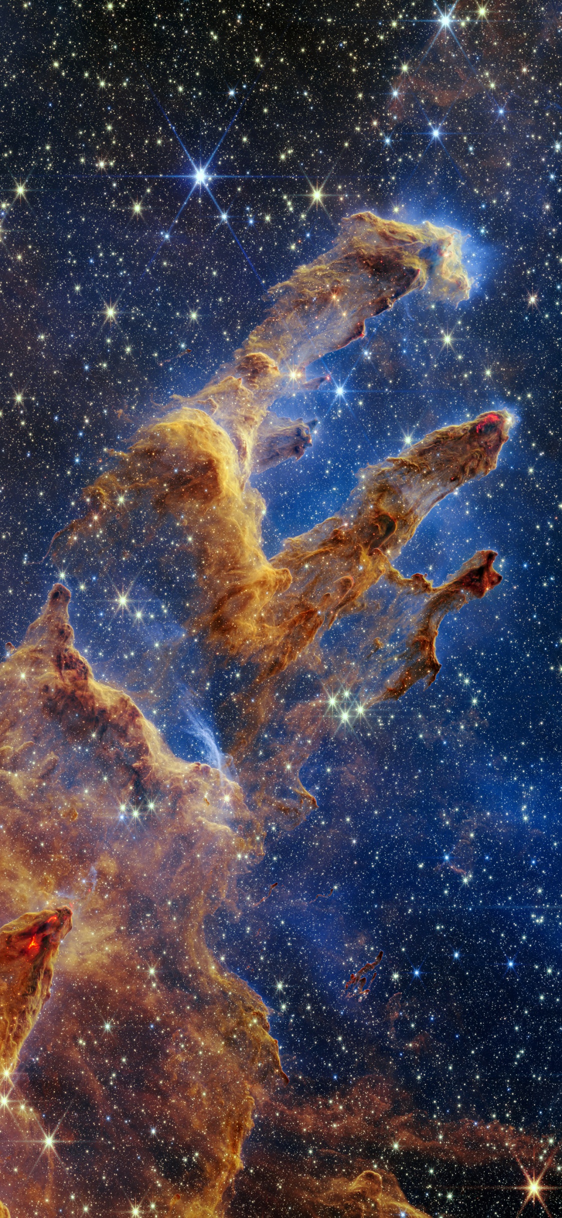 Webb Telescope Pillars of Creation, Pillars of Creation, James Webb Space Telescope, Space Telescope, Nasa. Wallpaper in 1125x2436 Resolution