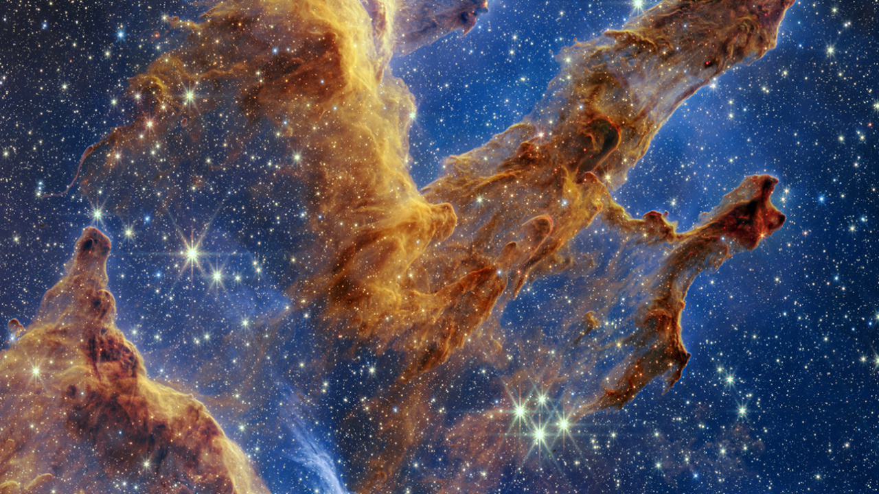 Webb Teleskop Säulen Der Schöpfung, Säulen Der Schöpfung, James-Webb-Weltraumteleskop, Weltraumteleskop, NASA. Wallpaper in 1280x720 Resolution