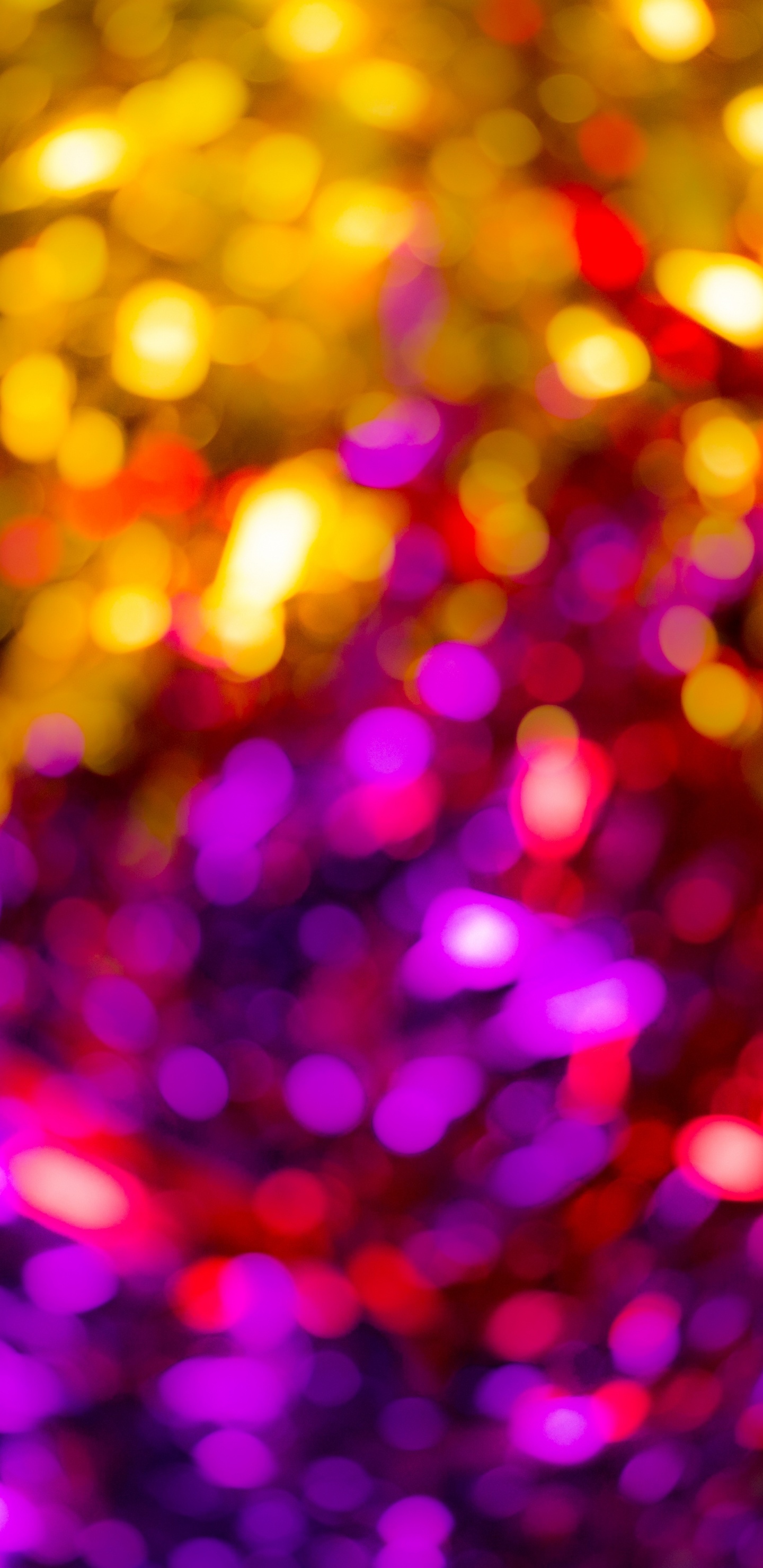 Purple and Yellow Light Bokeh. Wallpaper in 1440x2960 Resolution