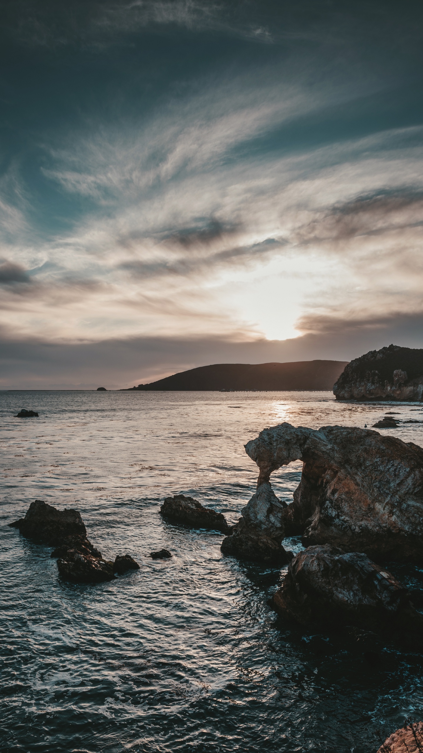 Gewässer, Meer, Natur, Horizont, Ozean. Wallpaper in 1440x2560 Resolution