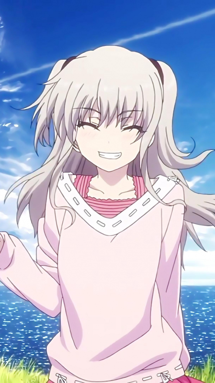 Mädchen in Rosa Langarmhemd Mit Schwarzem Und Silbernem Mikrofon-Anime-Charakter. Wallpaper in 750x1334 Resolution