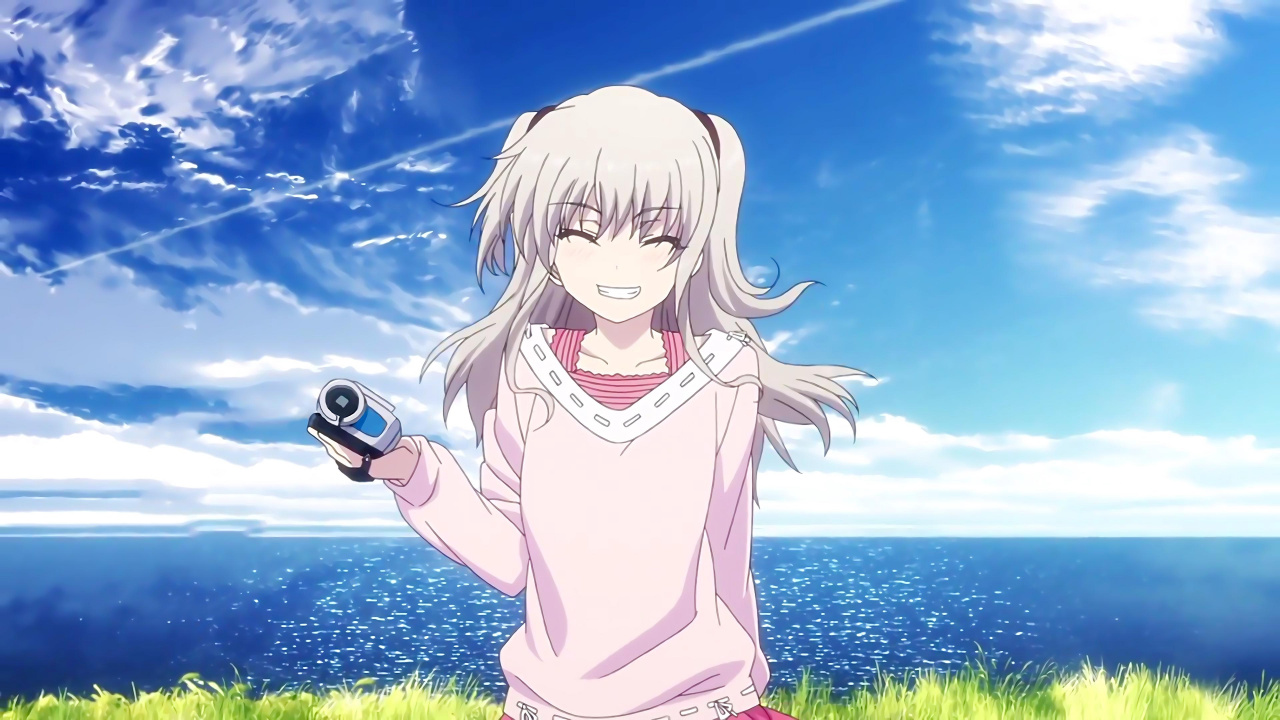 Girl in Pink Long Sleeve Shirt Holding Black and Silver Microphone Anime Character. Wallpaper in 1280x720 Resolution