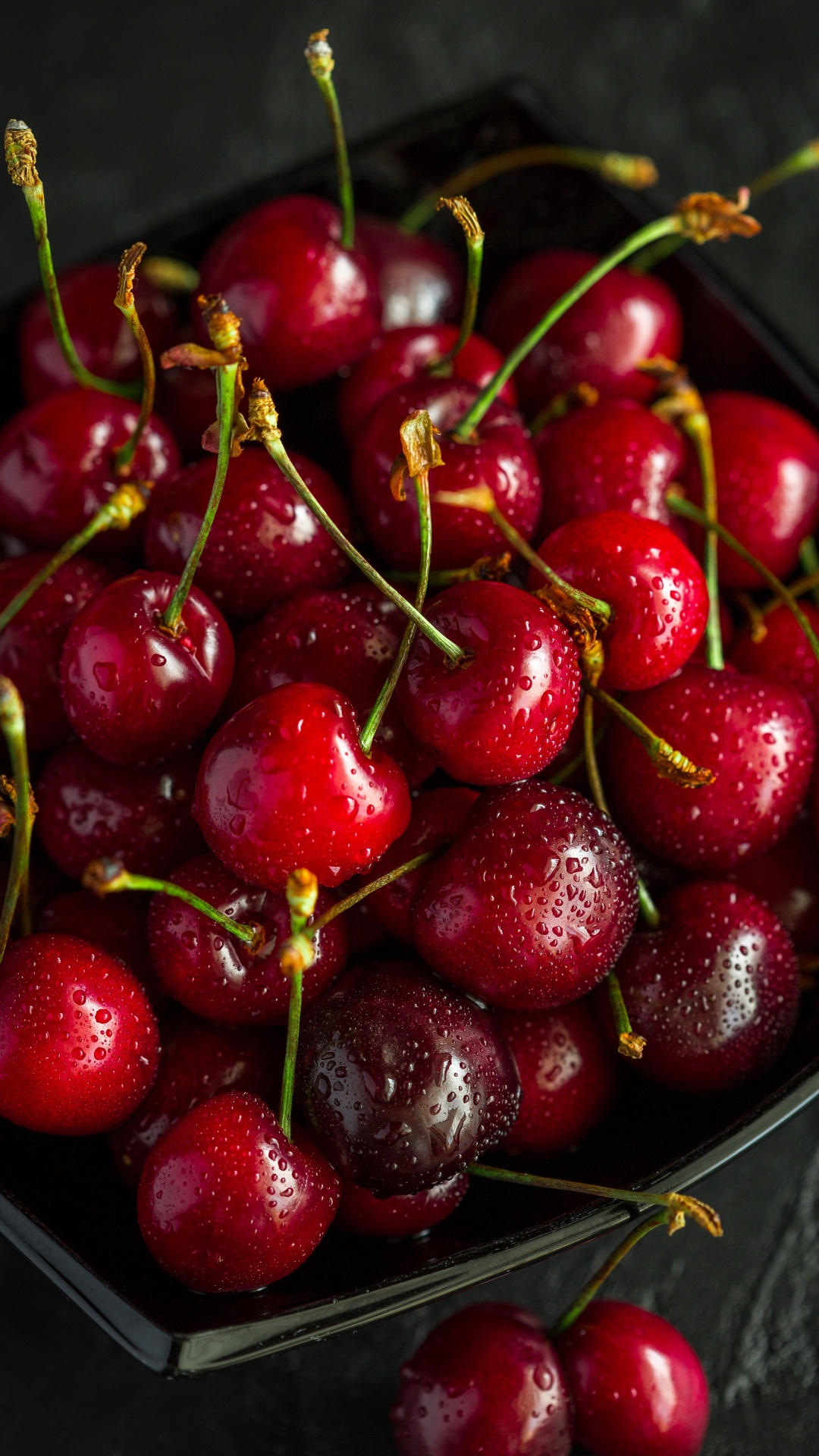 Red Cherries on Stainless Steel Bowl. Wallpaper in 1080x1920 Resolution