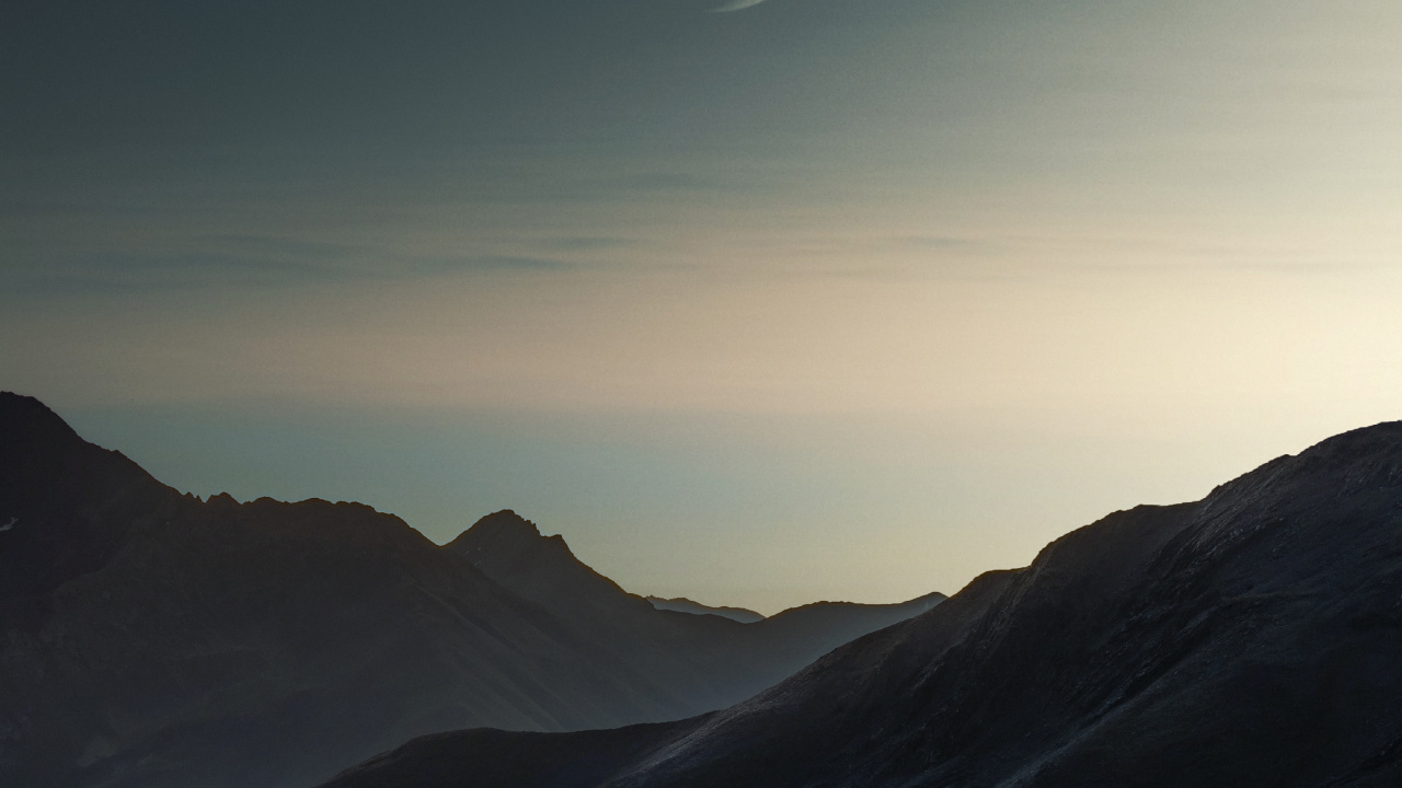 Atmosphere, Cloud, Moon, Mountain, Sunlight. Wallpaper in 1280x720 Resolution