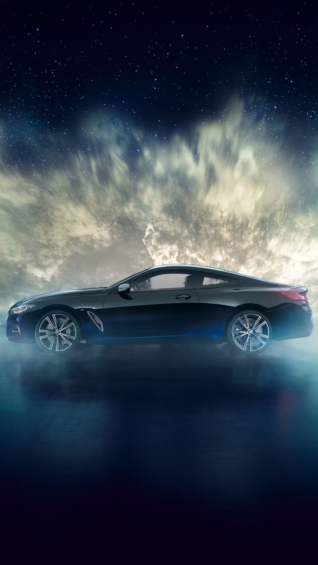 Black Coupe Under Blue Sky. Wallpaper in 1080x1920 Resolution