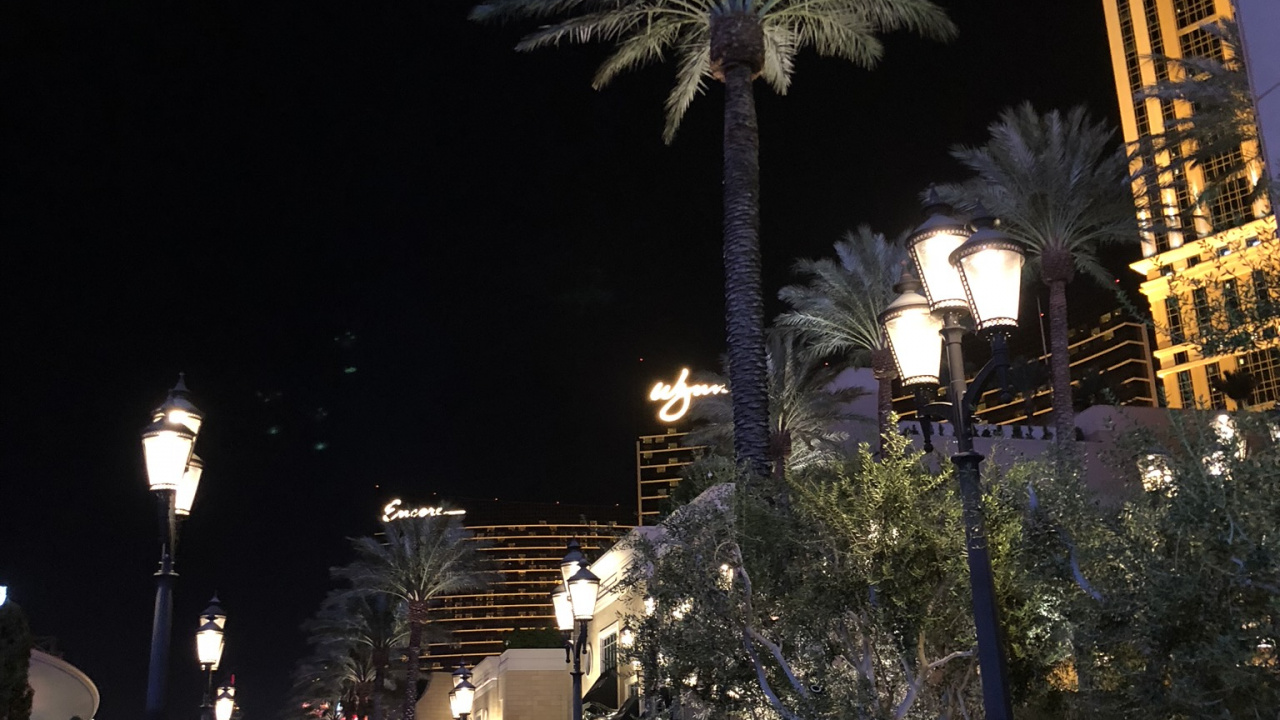 Las Vegas, Unis, Nuit, Surface de la Route, Lumière de Rue. Wallpaper in 1280x720 Resolution