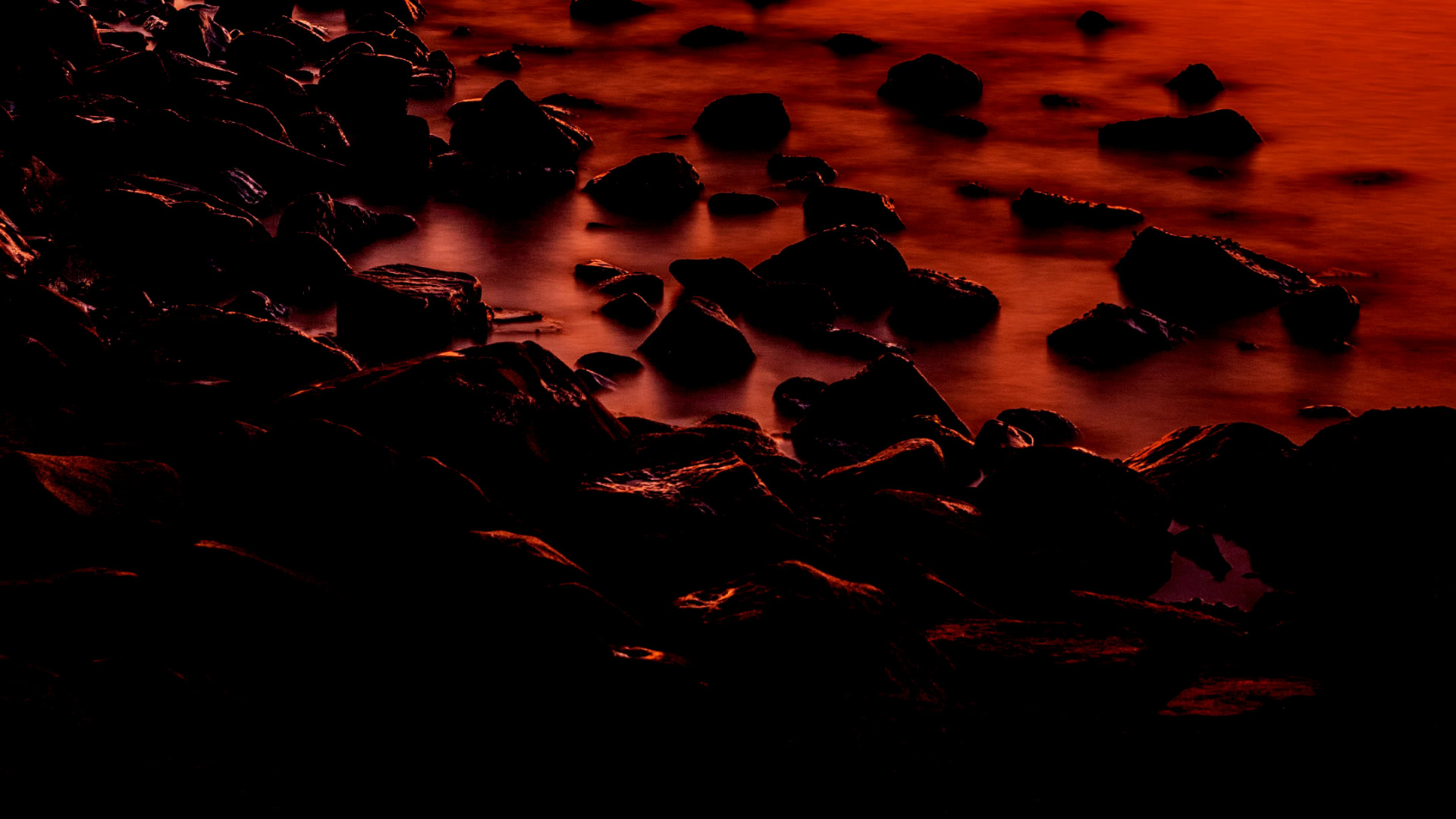 Puesta, Agua, Los Recursos de Agua, Naranja, Paisaje Natural. Wallpaper in 1920x1080 Resolution