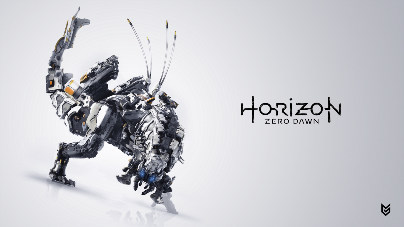 Horizon Zero Dawn, Guerrilla Games, Playstation 4, Aloy, Graphic Design. Wallpaper in 1366x768 Resolution