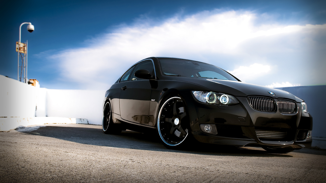 Negro Bmw m 3 Coupe. Wallpaper in 1366x768 Resolution