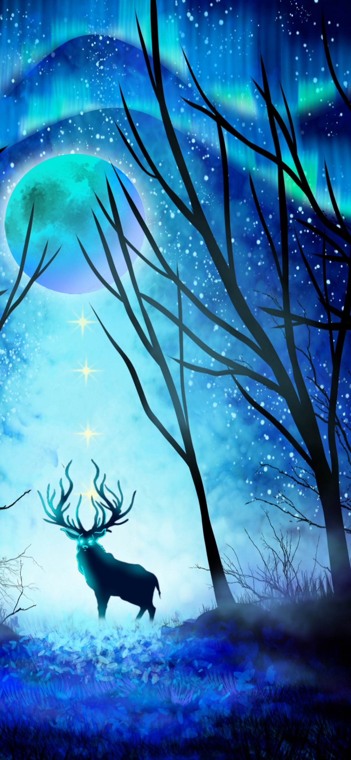 Cheval Noir et Blanc Sur Terrain en Herbe. Wallpaper in 1125x2436 Resolution