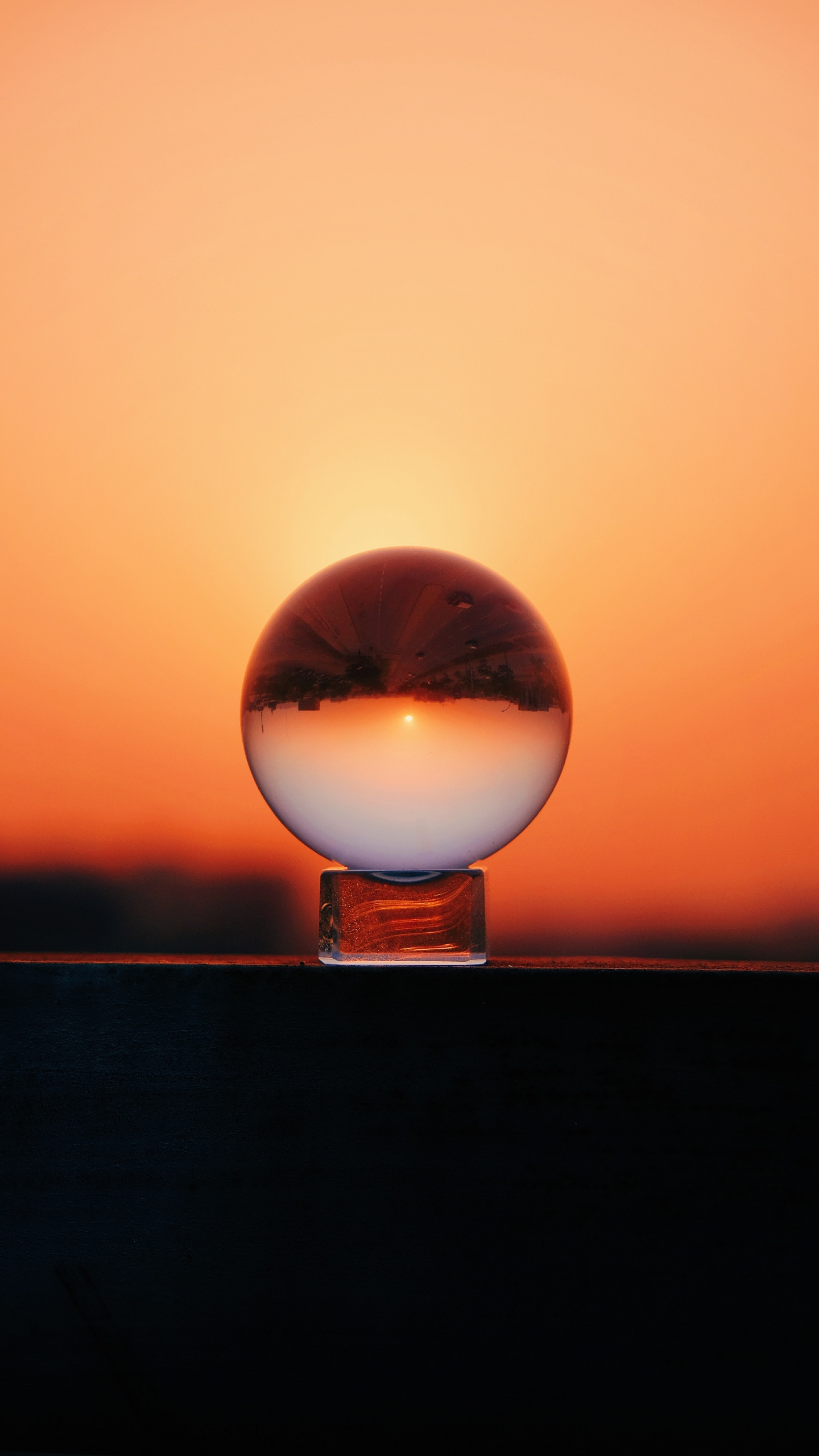 Orange, Horizon, Lever, Calme, Eau. Wallpaper in 1440x2560 Resolution