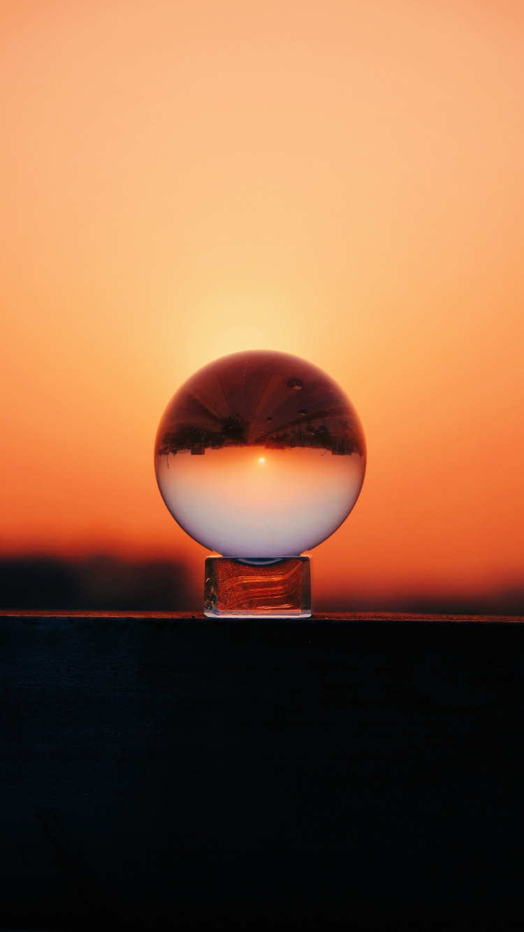 Orange, Horizon, Lever, Calme, Eau. Wallpaper in 750x1334 Resolution