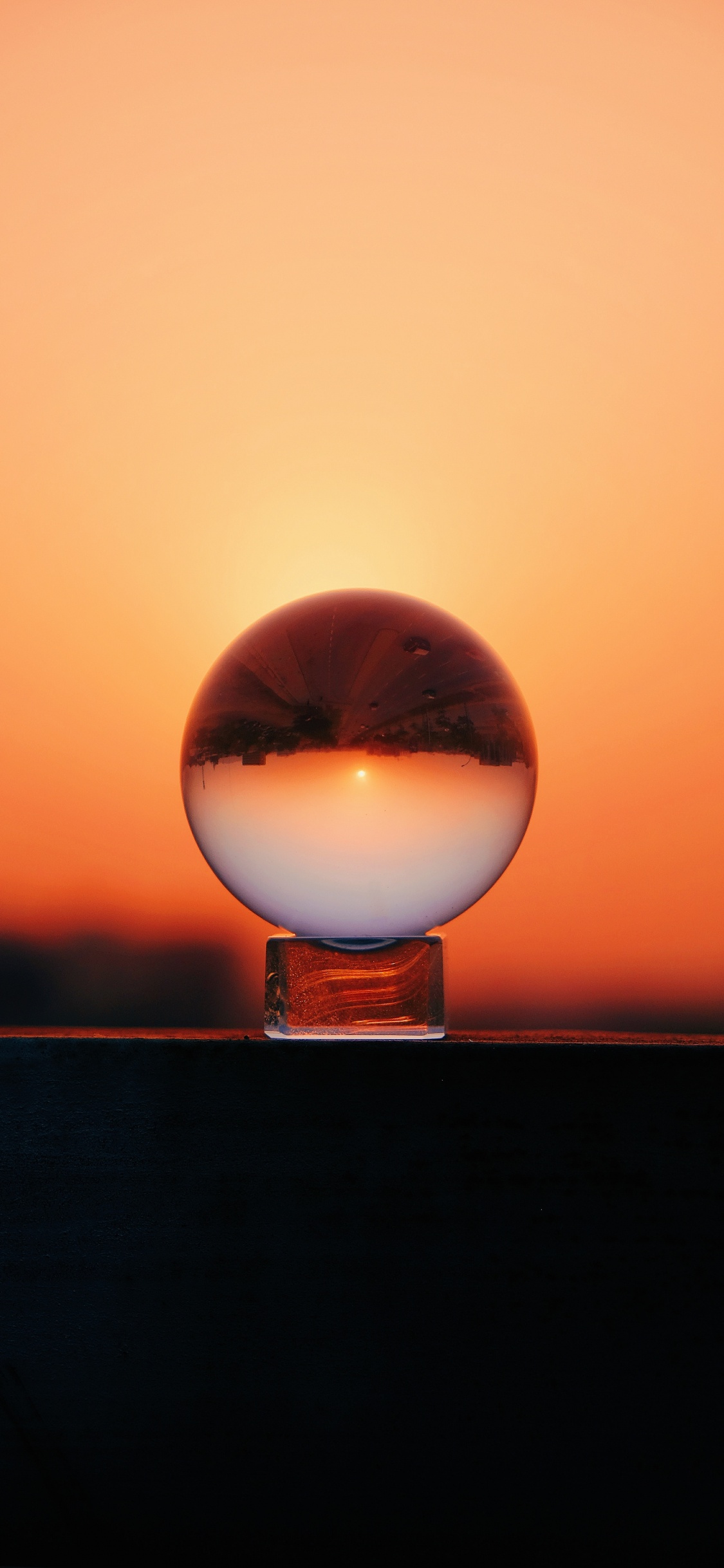 Orange, Horizont, Sonnenuntergang, Sonnenaufgang, Ruhe. Wallpaper in 1125x2436 Resolution