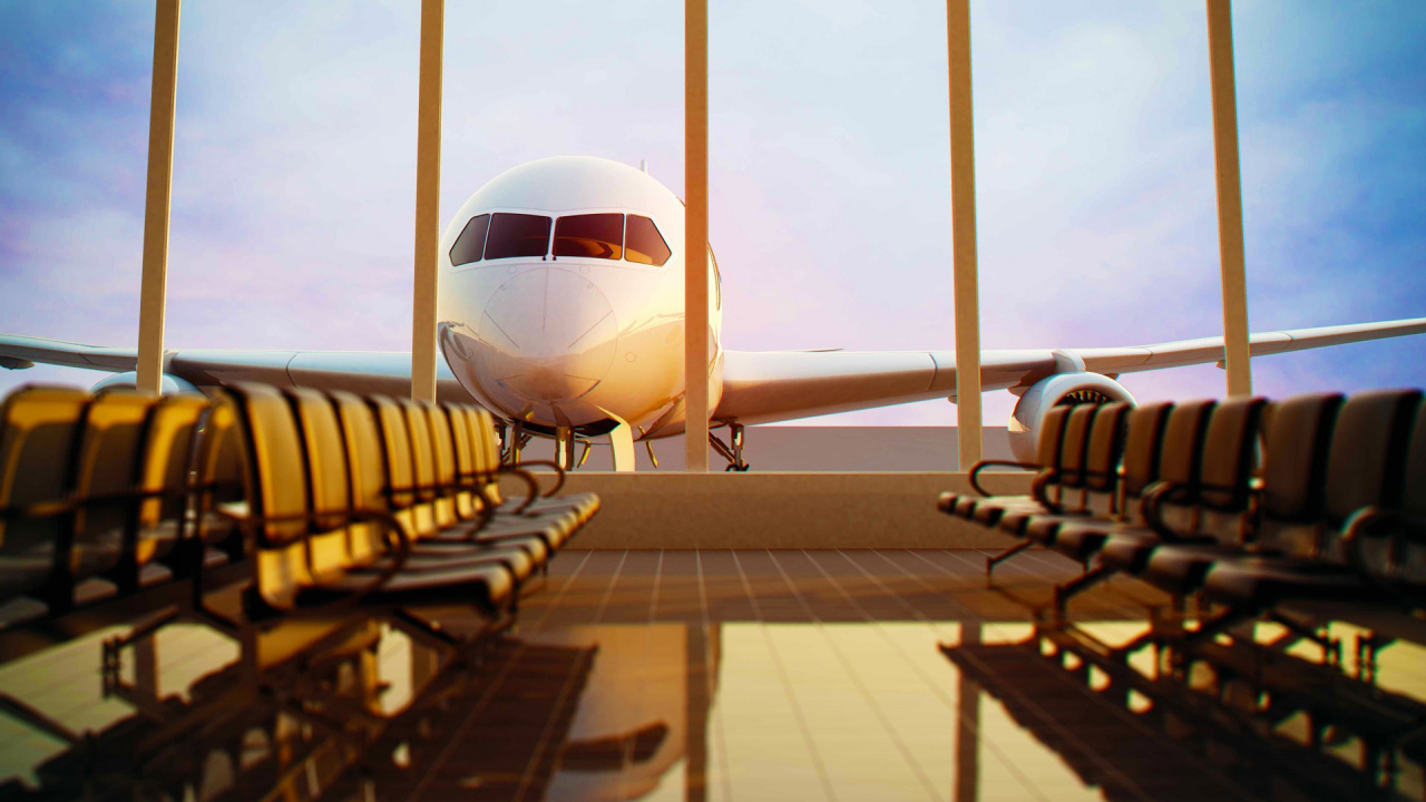 Avion Blanc à L'aéroport Pendant la Journée. Wallpaper in 1280x720 Resolution