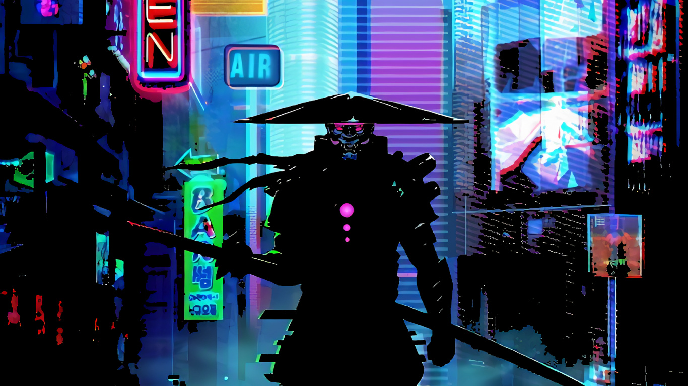 Futurist Samurai, Samurai, Art, Samurai Wall Art, Anime Art. Wallpaper in 1366x768 Resolution