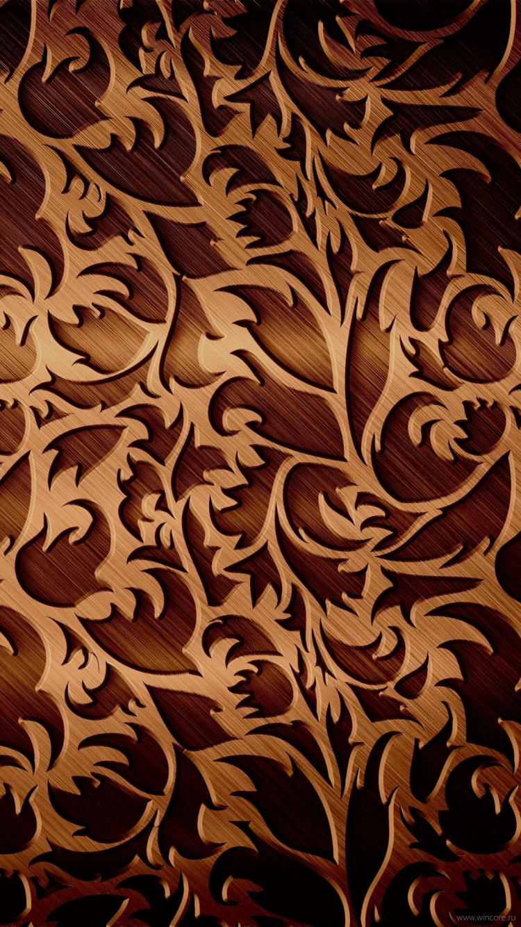 Textile Floral Marron et Blanc. Wallpaper in 750x1334 Resolution