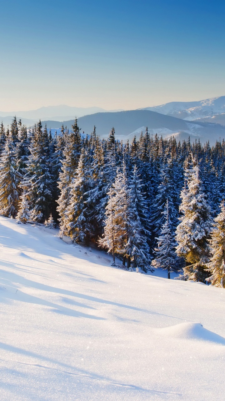 冬天, 多山的地貌, 荒野, 山脉, 滑雪道 壁纸 720x1280 允许