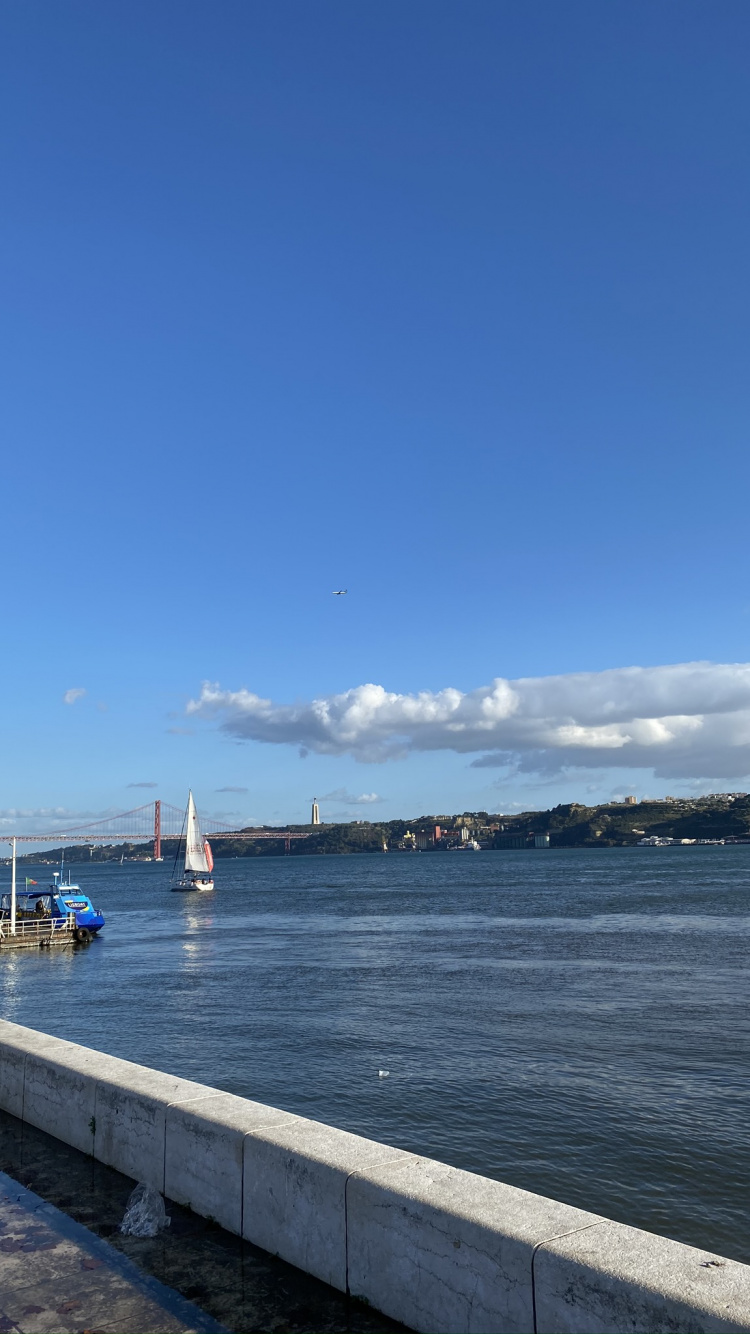 Water, Ferry, Waterway, Watercraft, Horizon. Wallpaper in 750x1334 Resolution